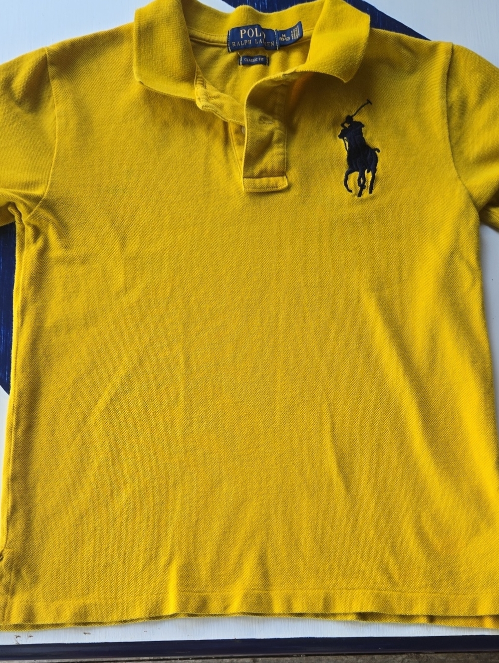 Polo Ralph Lauren Boys Mustard Yellow Big Pony Emblem Polo Shirt Size Medium